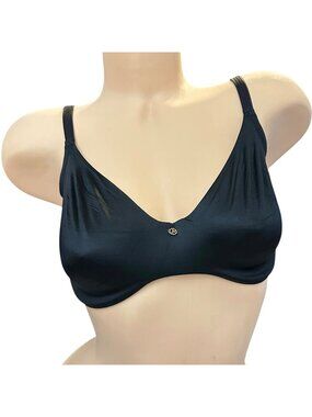 Le Mystere Black Underwire Bra Size 32DDD/F Adjustable Straps Back Closure